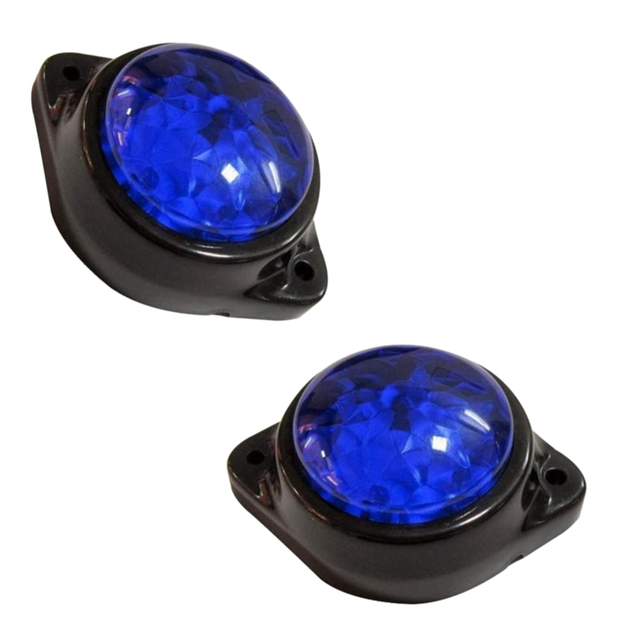 APSMOTIV 6-Pack Round Blue LED Rear Side Marker Clearance Lights Indicator for RV Camper Motorhome Truck Trailer 24V Side Marker