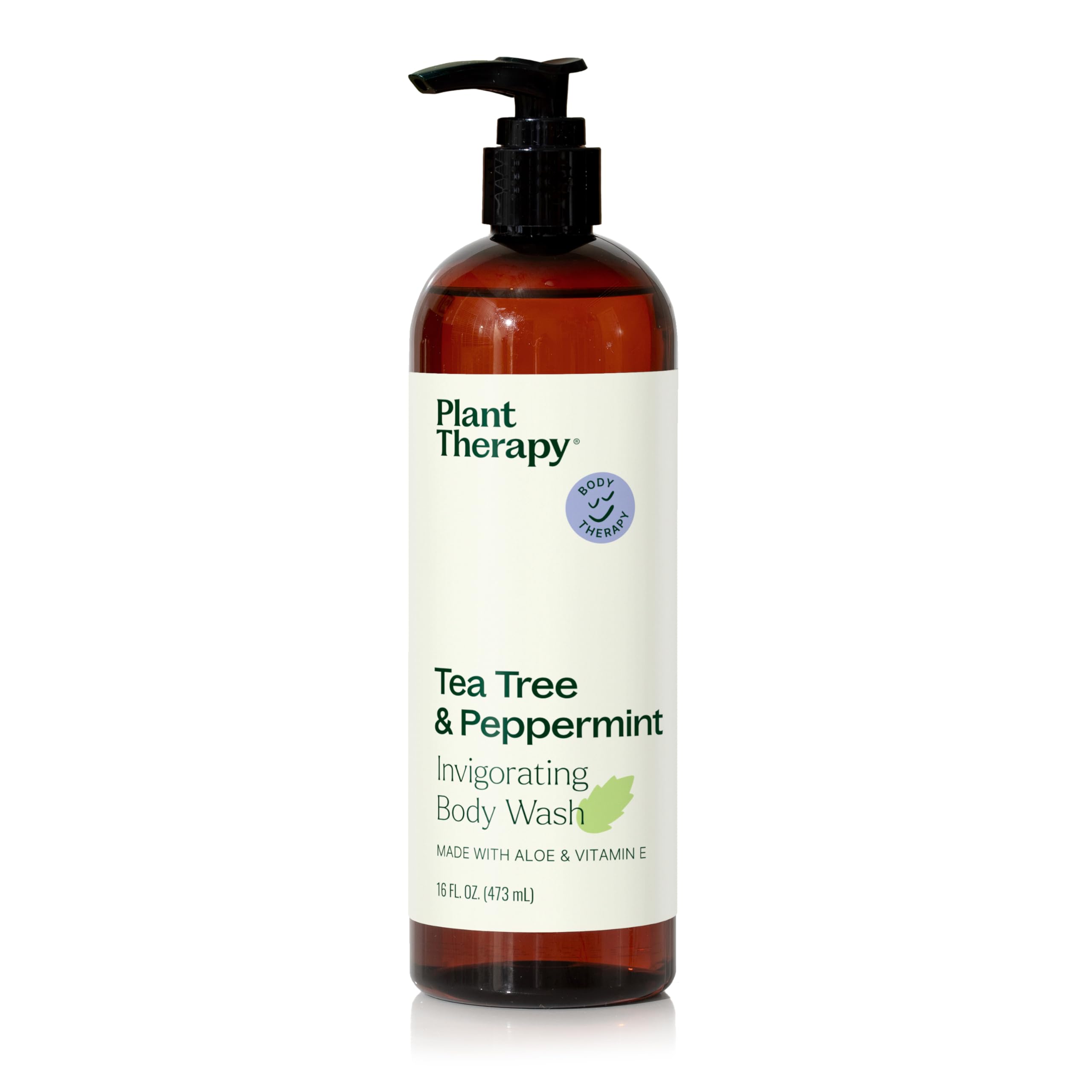 Plant Therapy Tea Tree and Peppermint Essential Oil Natural Body Wash 16 oz For all Skin Types Sulfate