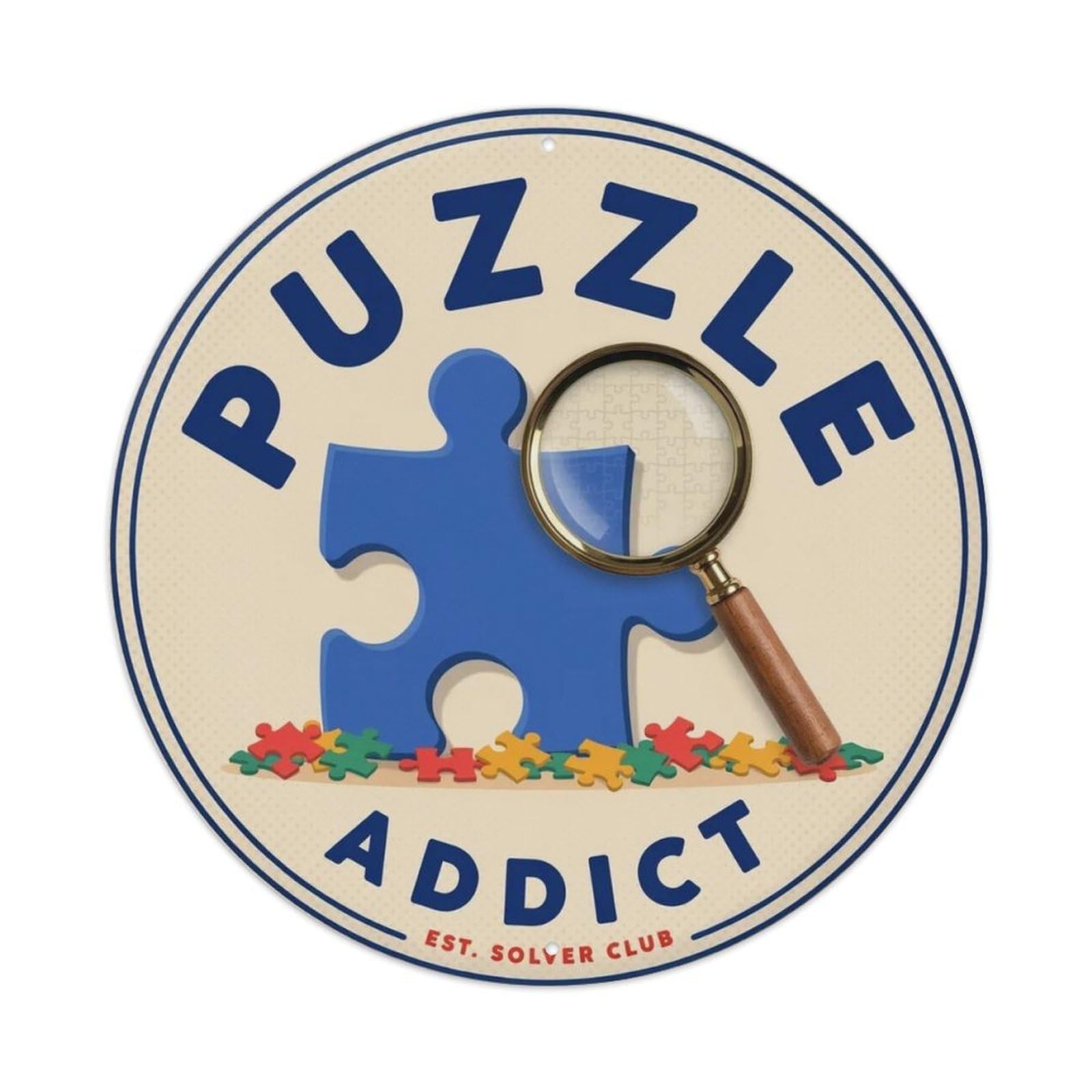 Puzzle Addict Metal Tin Sign Plaque