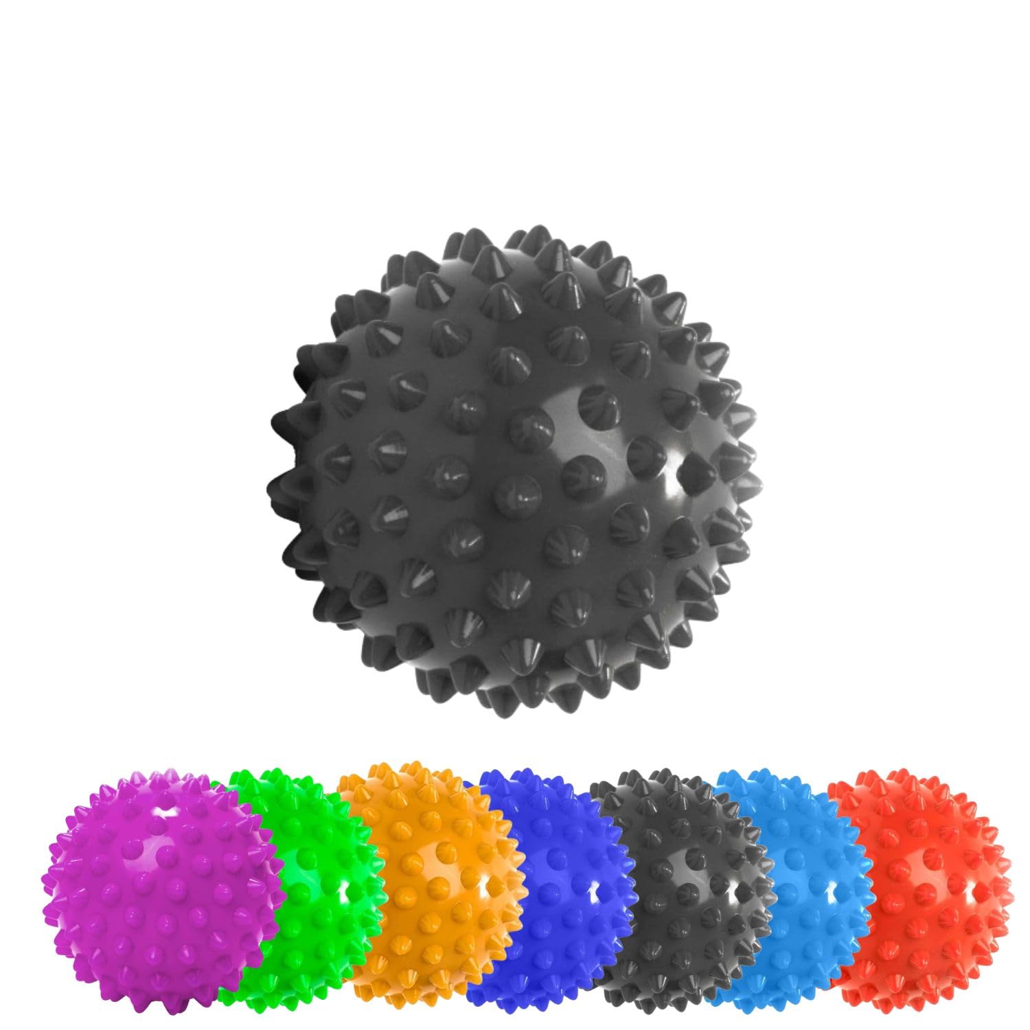 #DoYourSports Igelball & Faszienball | Massageball 10cm ⌀ | Lacrosse Ball für Hals, Rücken & Füße mit Stachel-Oberfläche | Ideal zum Faszientraining | Akupressurball mit Noppen [Schwarz]