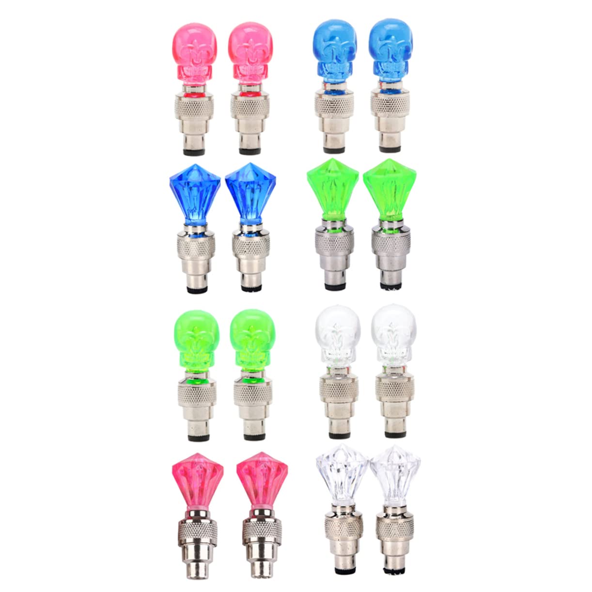 YARNOW Luce della Valvola della Bicicletta Ciclo Faro Torcia Elettrica A LED Freddo Ruota Scooter Leggero Parà Luci dei Raggi della Bici Stelo Neon Auto Pedale Metallo