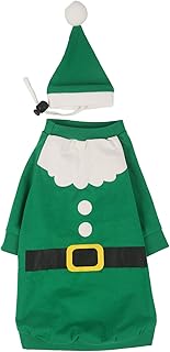 Coomour Christmas Dog Shirt Pet Merry Christmas Elf Clothes with Hat for Dogs Cats Pets Xmas Outfits (Large)