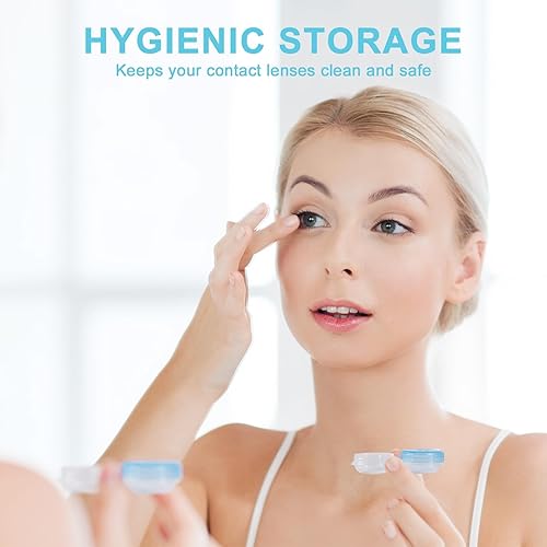 Miniatura 5 de Paquete de 20 fundas para lentes de contacto, fundas de contacto transparentes a granel en 5 colores, bonita funda para lentes de contacto a prueba