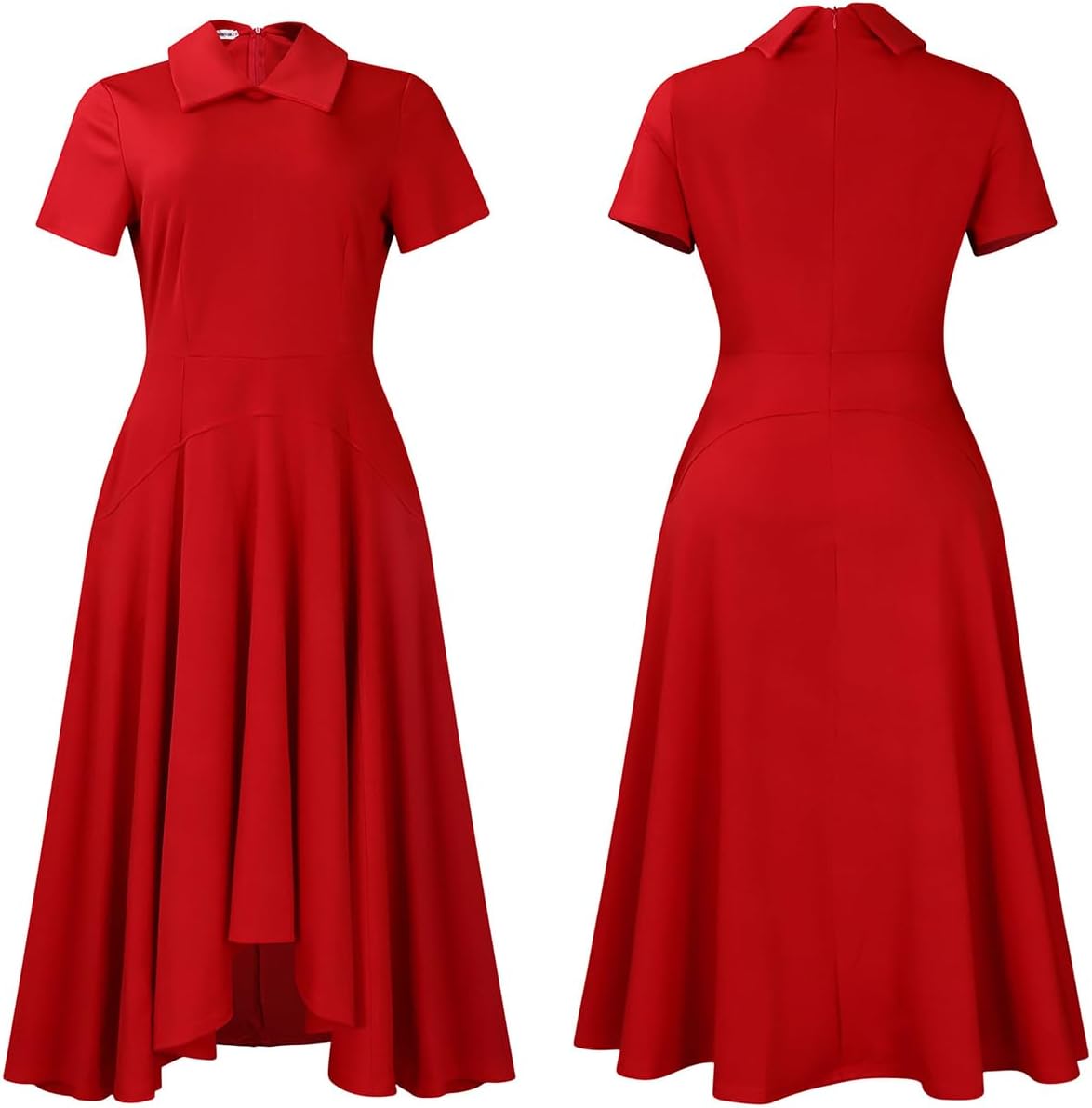 Women Elegant Empire Waist Dress Trendy Short Sleeve A Line Dresses Flowy Church Cocktail Party Dress - Image 6