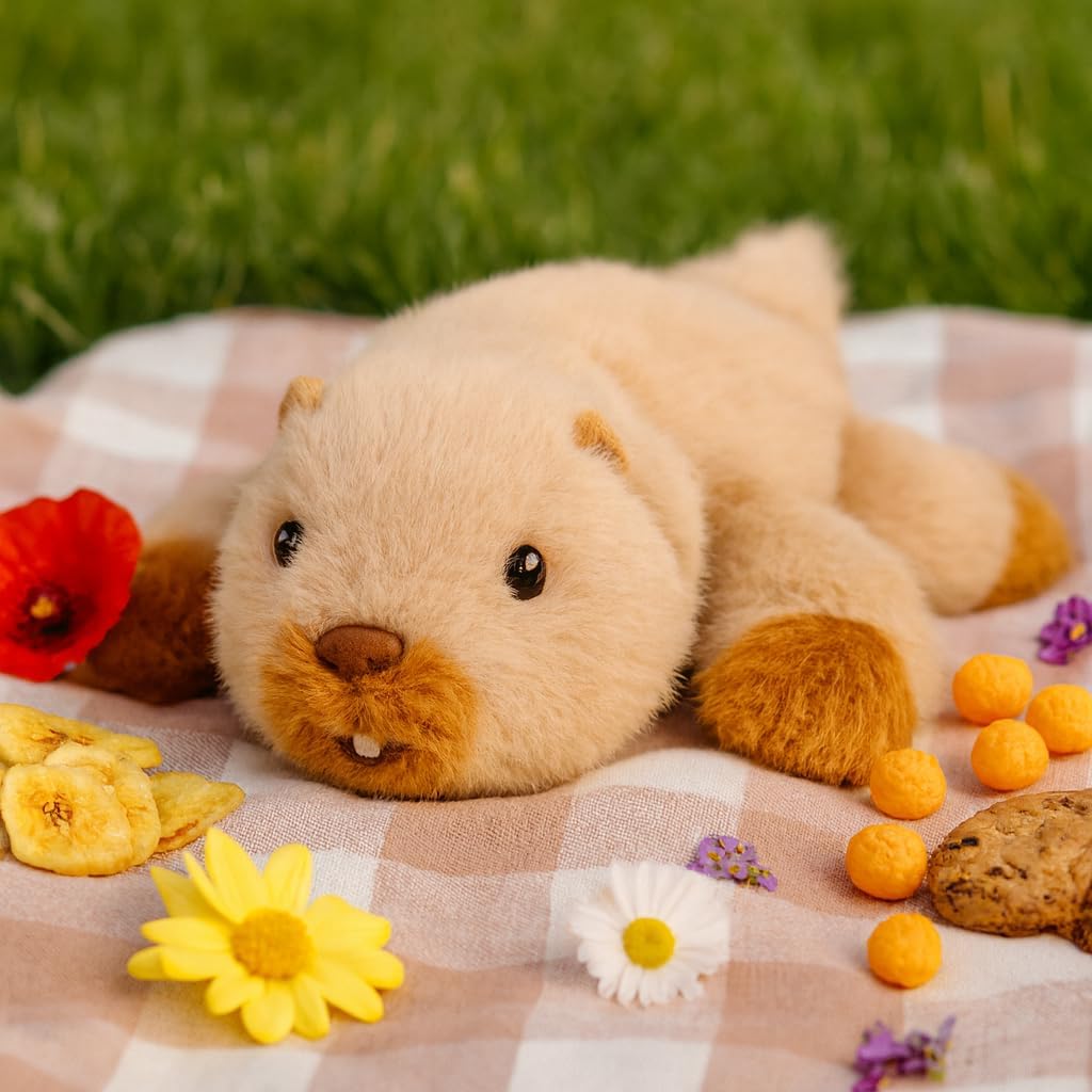 Adorable Beaver Stuffed Animal Soft Beaver Plush Toy Cute Birthday Gifts for Boys Girls Kids Toddlers