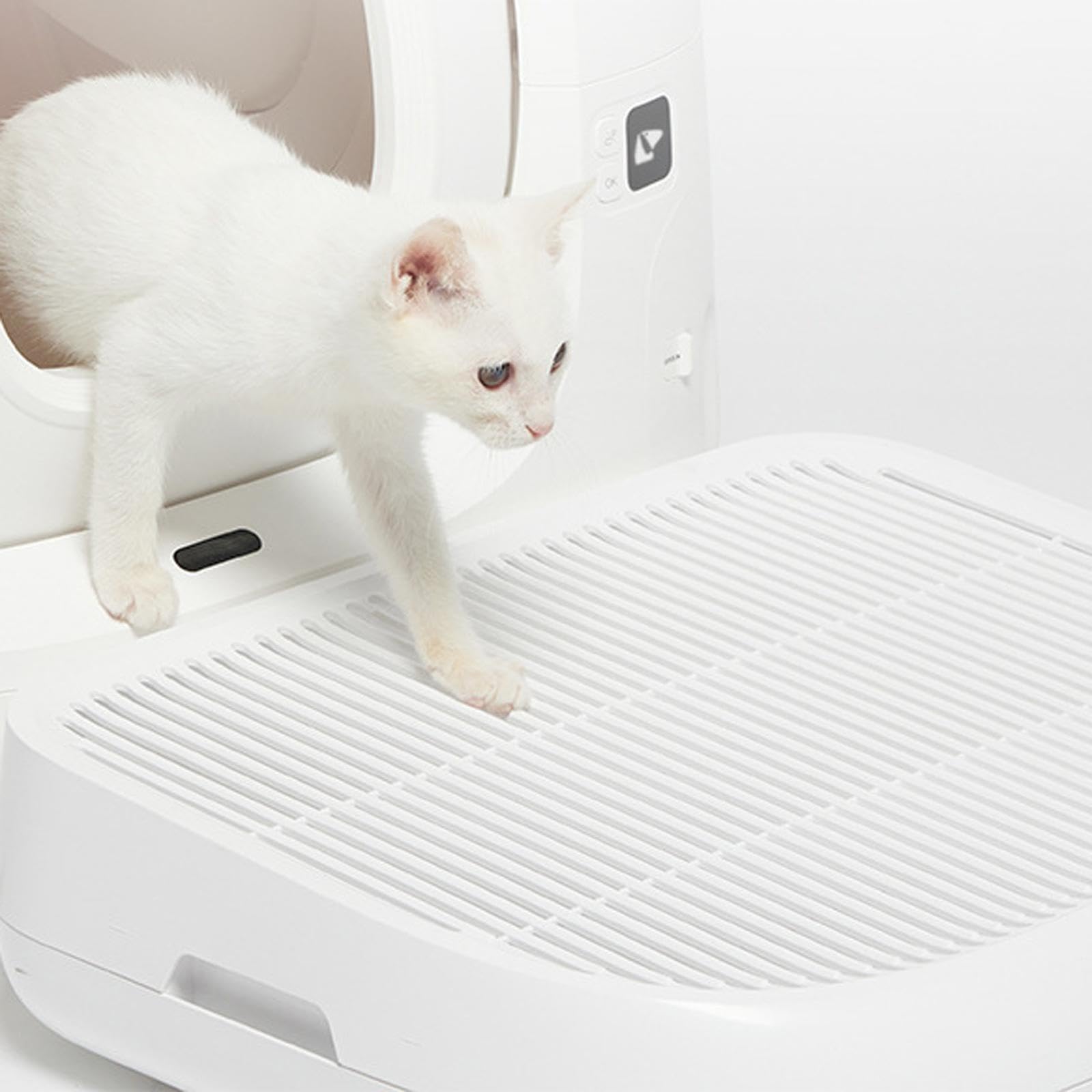 Recogida eficaz de Arena Mejorada con rampa y tapete Atrapador para Gatos Activos. Rampa para Gatos con Caja autolimpiable.