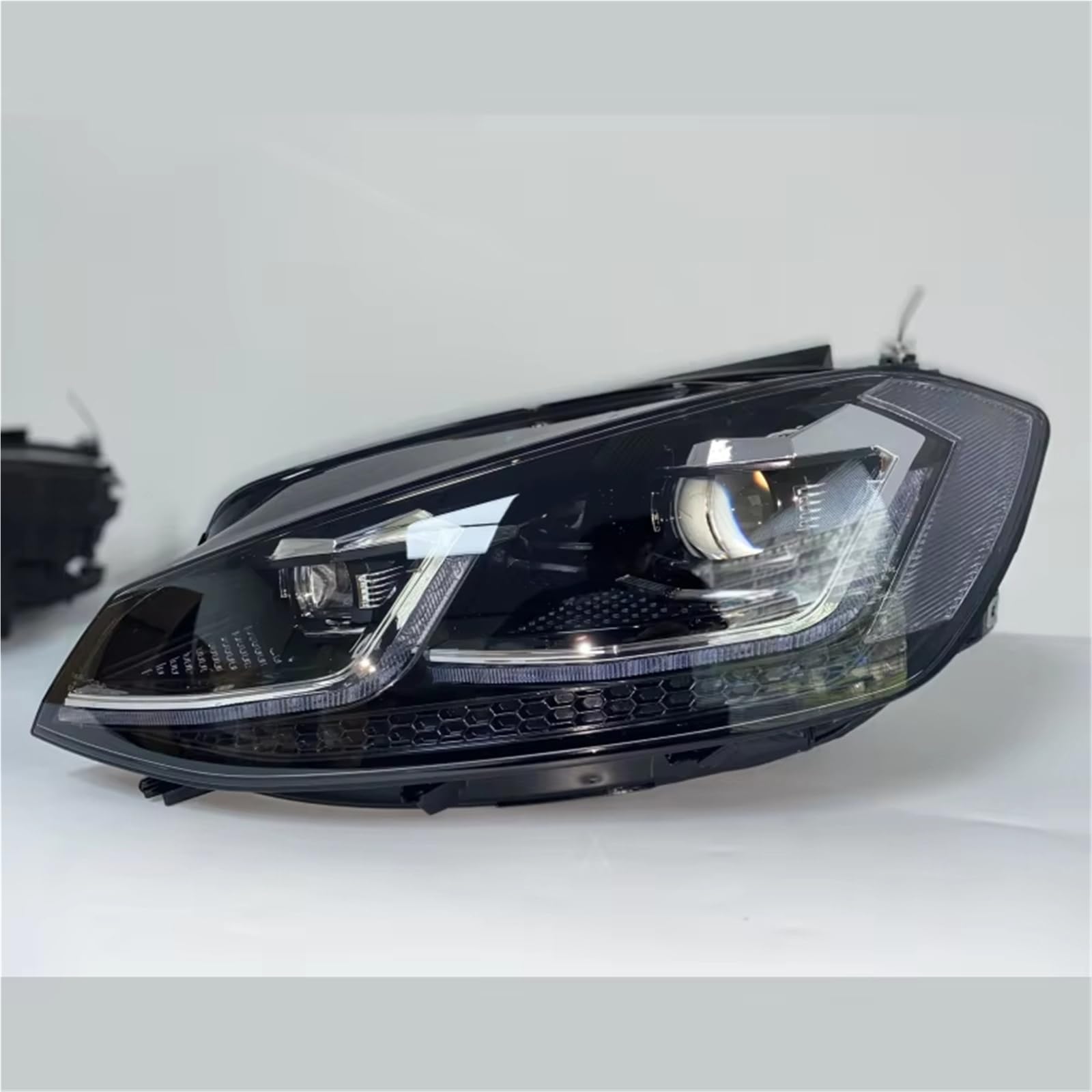 Faro Anteriore Gruppo Gruppo Faro Per Auto Modificato Con 7,5 LED Streamer Per Golf 7 2018 2019 2020 2021 Set Di Fari(Silver line,Left rudder)