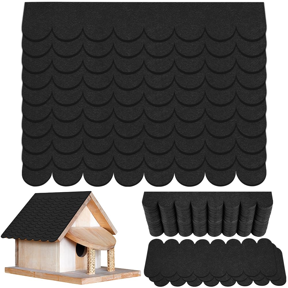 AUAUY 53Pcs Self-Adhesive Felt Roof Shingles, Roofing Felt (Black)
