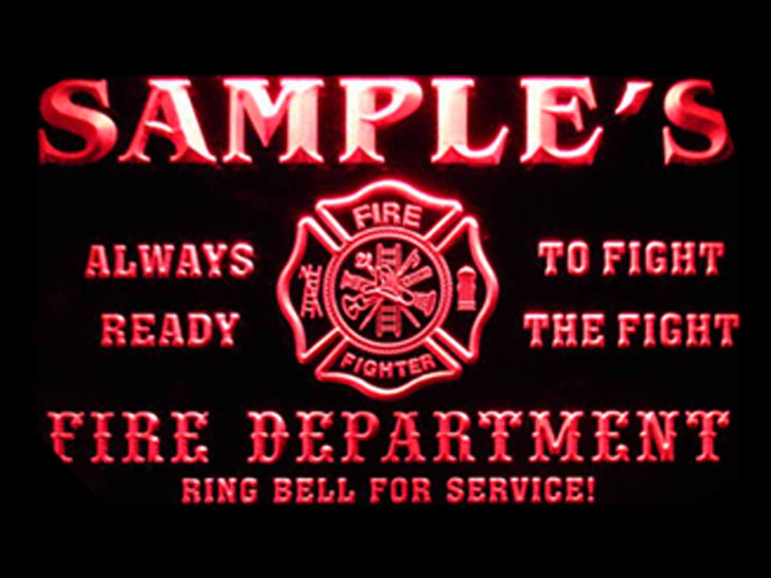 ADVPRO Name Personalized Custom Firefighter Fire Department Firemen Neon Sign Red 16x12 inches st4s43-qy-tm-r