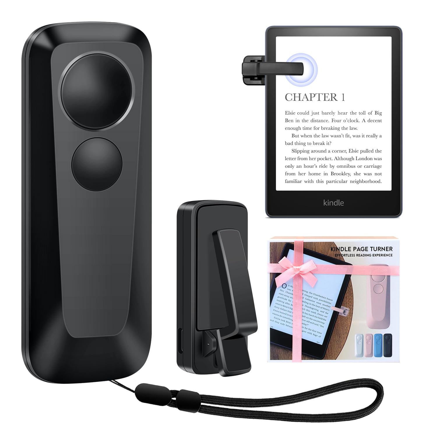 RF Kindle Remote Page Turner,Page Turner for Kindle Paperwhite Oasis,iPhone, iPad,Android Ebook Page Turn,Camera Video Record Remote (Black)-image-37