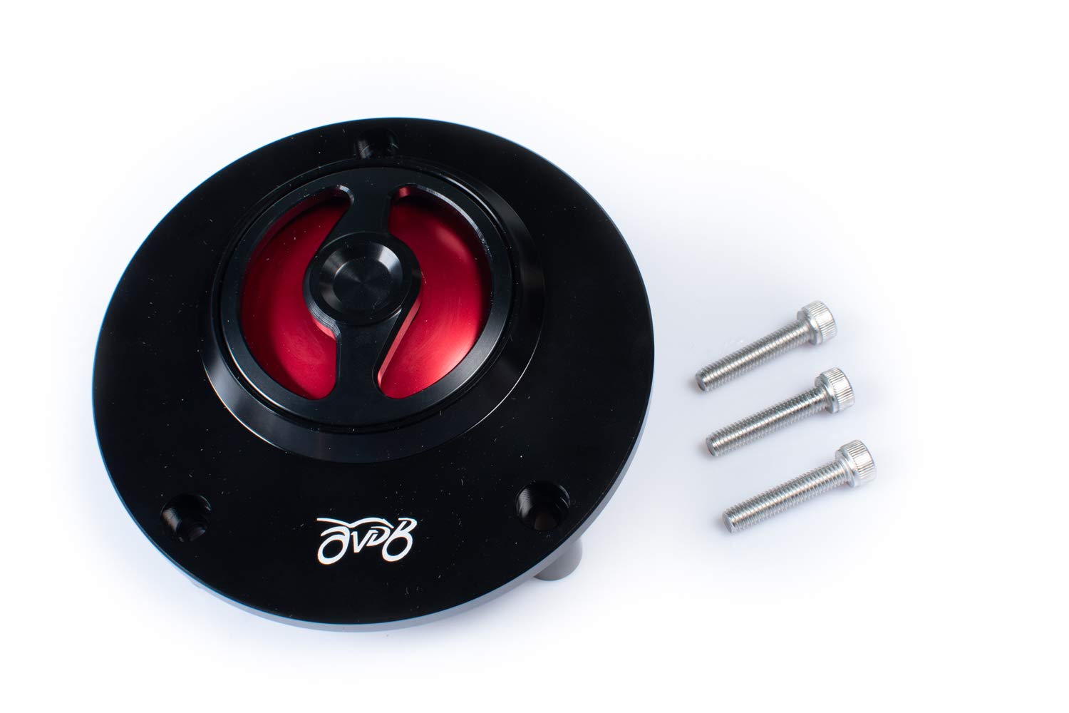 AVDB-MOTO Trappe à Essence Racing 1/4 De Tour - Aluminium CNC Anodisé - Compatible Triumph SPEED TRIPPLE, DAYTONA, SPRINT, TROPHY - Rouge (Livrée Avec Joints & Vis)