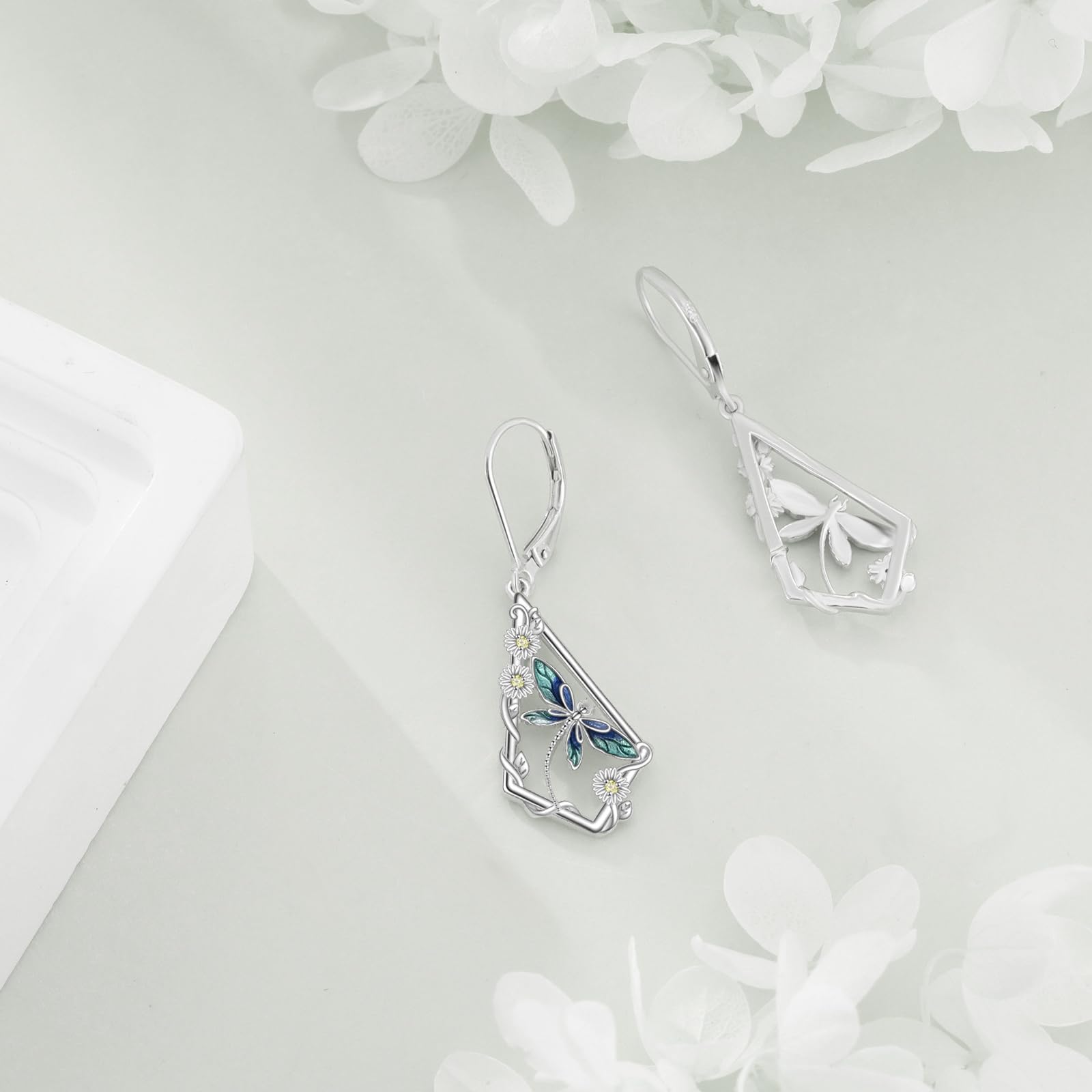 YAFEINI Pendientes con abeja, mariposa, colibrí, libélula, plata de ley 925, regalo para mujeres, adolescentes, niñas, novias, madres, Plata de ley