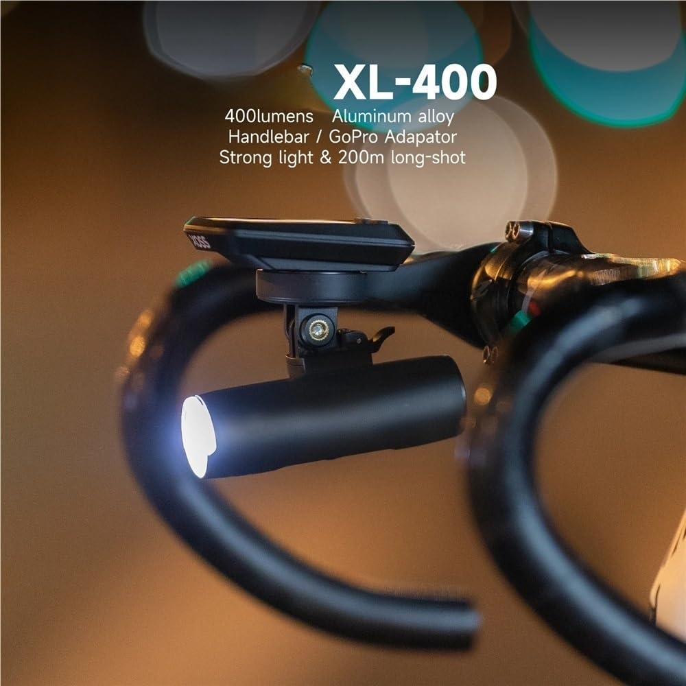XL400/XL800 Lampa przednia rowerowa 400/800 lumenów USB akumulatorowa szosowa MTB przednia lampa rowerowa aluminiowa ultralekka latarka(XL800 with Taillight)