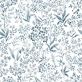 Cohoo Home Blue White Peel and Stick Wallpaper Blue Floral Contact Paper for Cabinets Drawers 17.3inW 118inL Self-Adhesive Removable Wallpaper Shelf Liner Bedroom Bathroom Waterproof Neutral Farmhouse