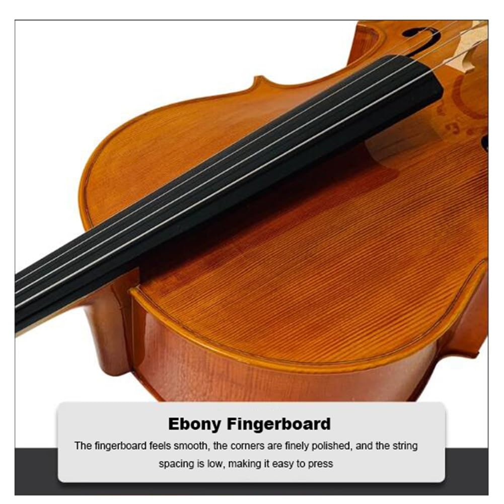 Violonchelo 4/4, Violonchelo de Madera Maciza, Parte Posterior de Arce Superior de Madera de Abeto, para Adultos Principiantes, Hecho a Mano (Size : 1/4)