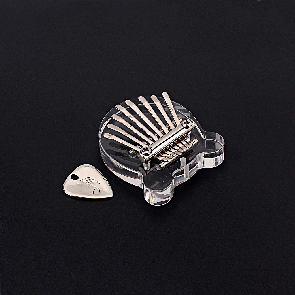 Mini Kalimba 8 Touches Acrylique Transparent - Forme Oreilles D'ours - Pour Débutants Enfants Adultes - Pendentif Musical