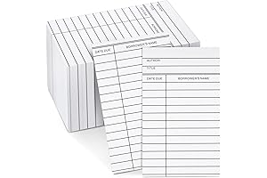 600 Pack Blank Library Checkout Cards for School Book Checkouts, Catalog CDs,...