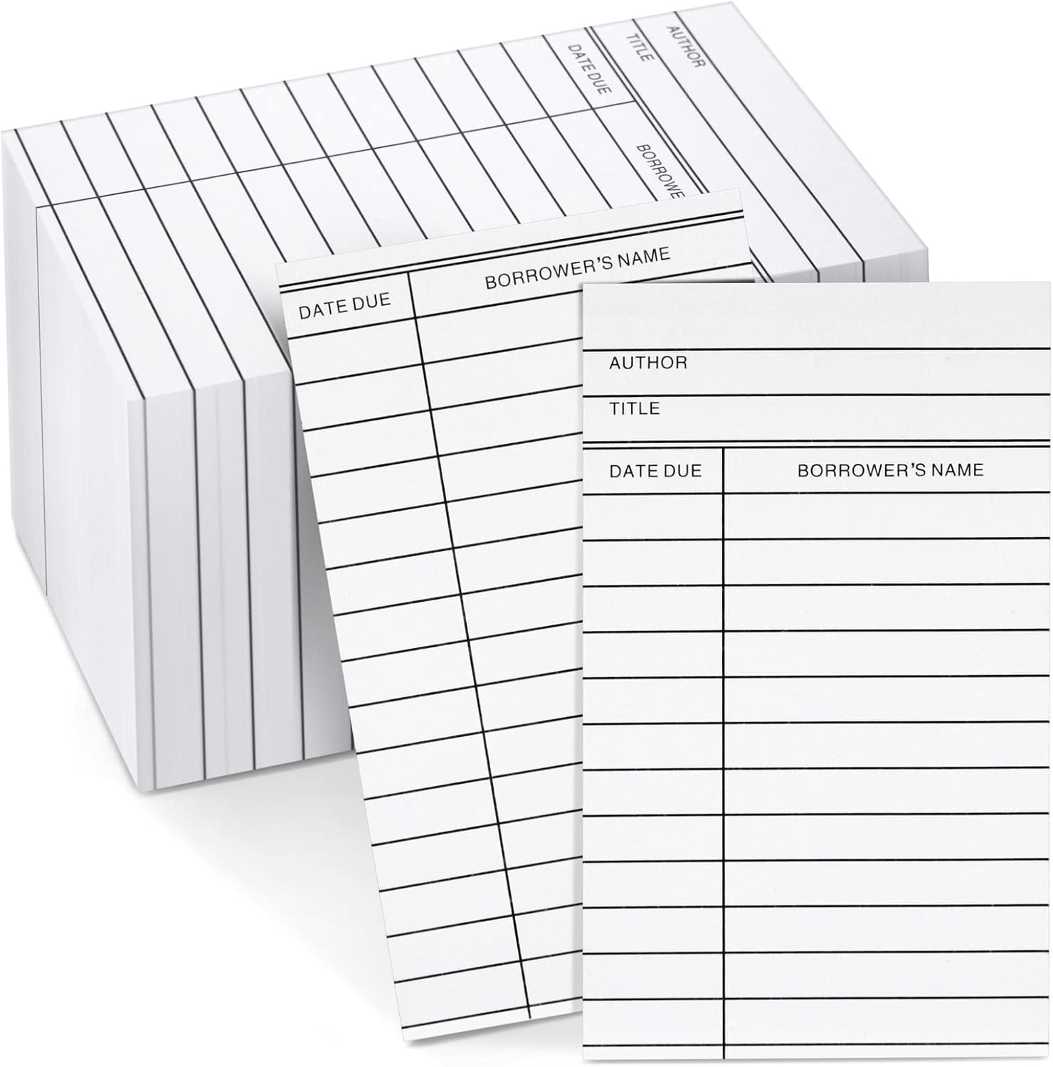 600 Pack Blank Library Cards for School Book Checkouts, Catalog CDs