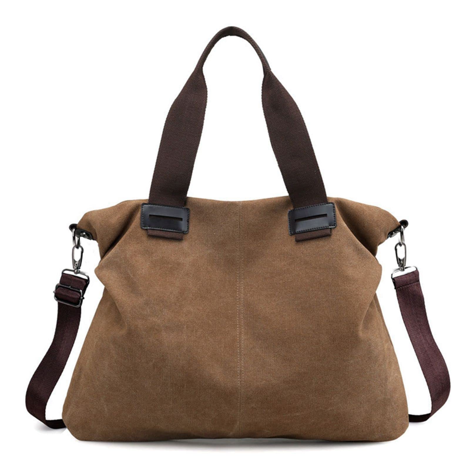Sunshinejing Women's Canvas Tote Bag Shoulder Crossbody Purses Work Travel Handbag(Vintage Brown)