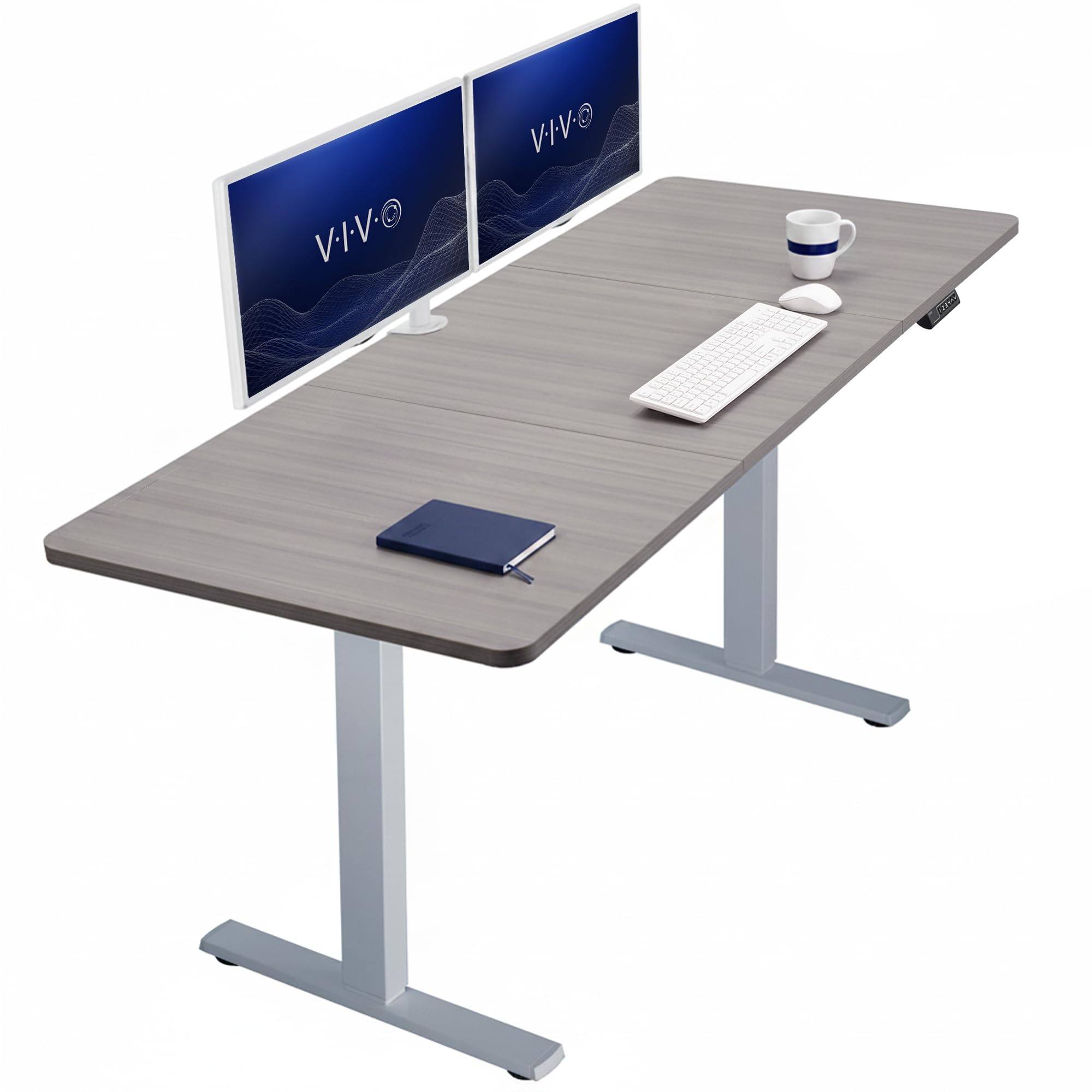 VIVO Electric 71 x 30 in Standing Desk, Memory Height Adjustment, 1B Series, Holds 220 lbs, Dark Gray Top Gray Frame, DESK-KIT-1G7G