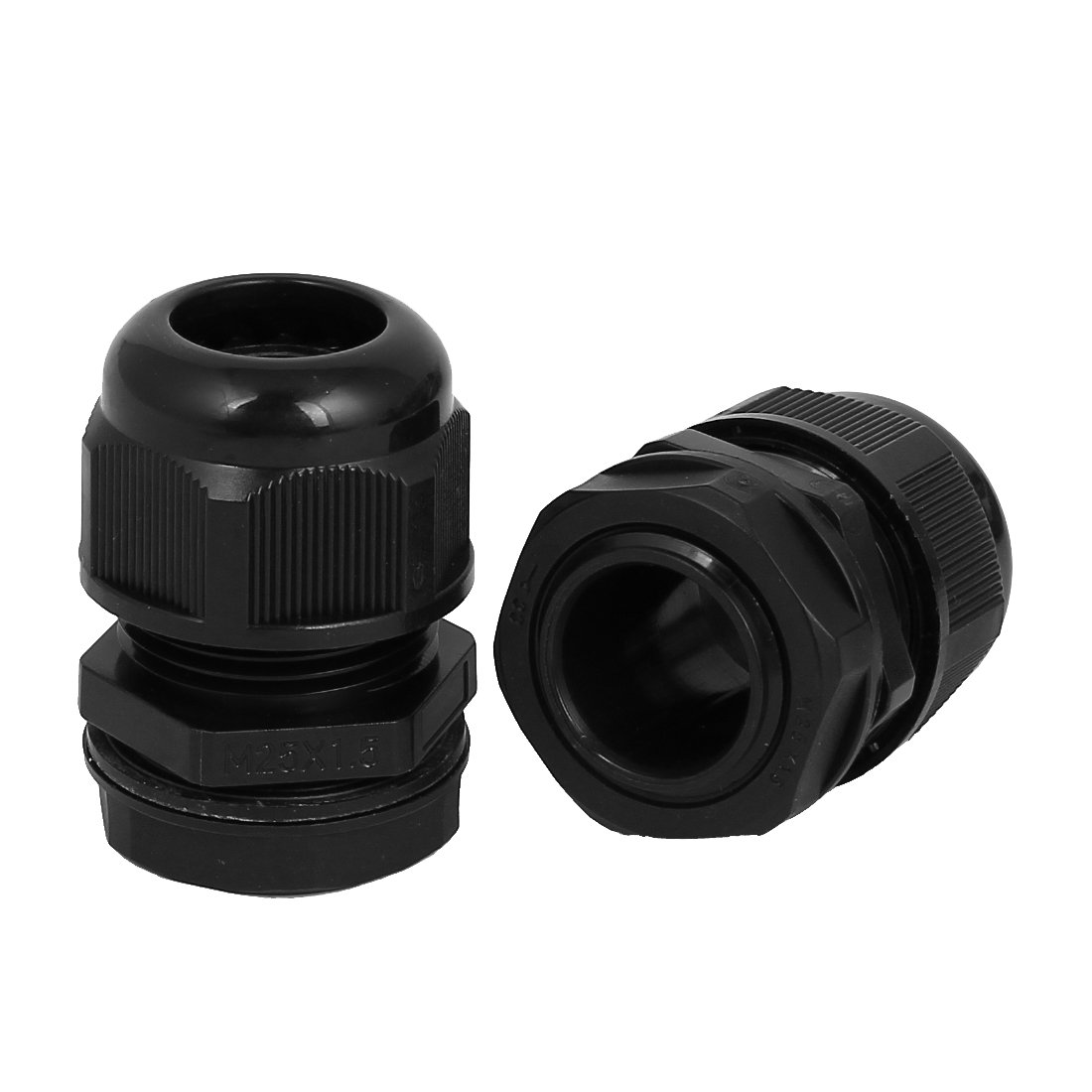 M25x1.5 Cable Glands Wire Fixing Connect Joint 25mm Thread 2pcs Black
