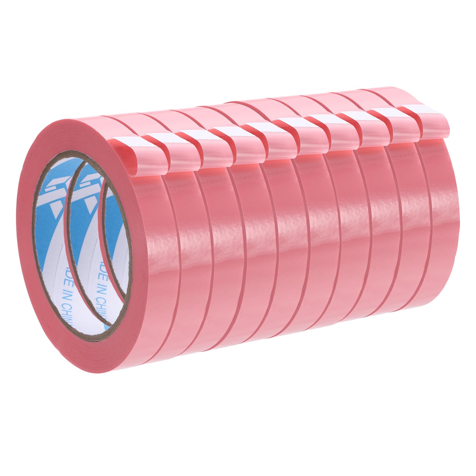 sourcing map 10Pcs Poly Bag Sealing Tape, 9/16" x 98.4 Yard Plastic Bag Sealer Tape Packaging Sealing for Shops Packaging Food Vegetable Meat Cake Bread Freezer Ice, Pink