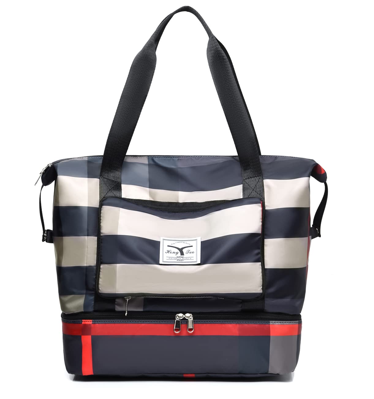 NWLR New Foldable Dry/Wet Separation Travel Duffel Bag with Shoe Compartment Large Capacity Folding Weekender Overnight Bag Lightweight Waterproof Gym