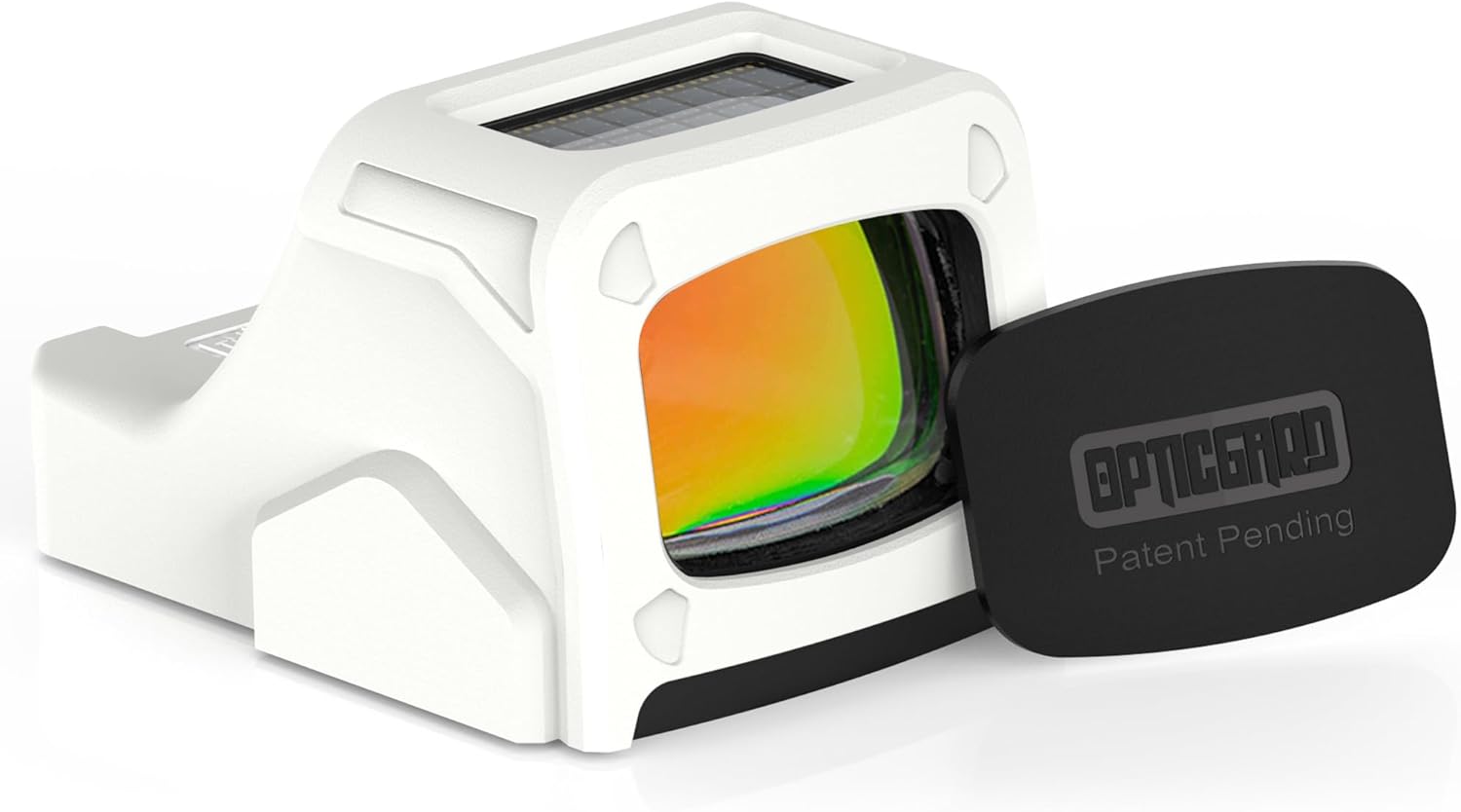 OpticGard Scope Cover Compatible with Holosun 508T Protect Your Optic While in Action from Stray Casing and Drops Easy Snap On Shockproof Design Includes a Detachable Lens Cover for Protection White