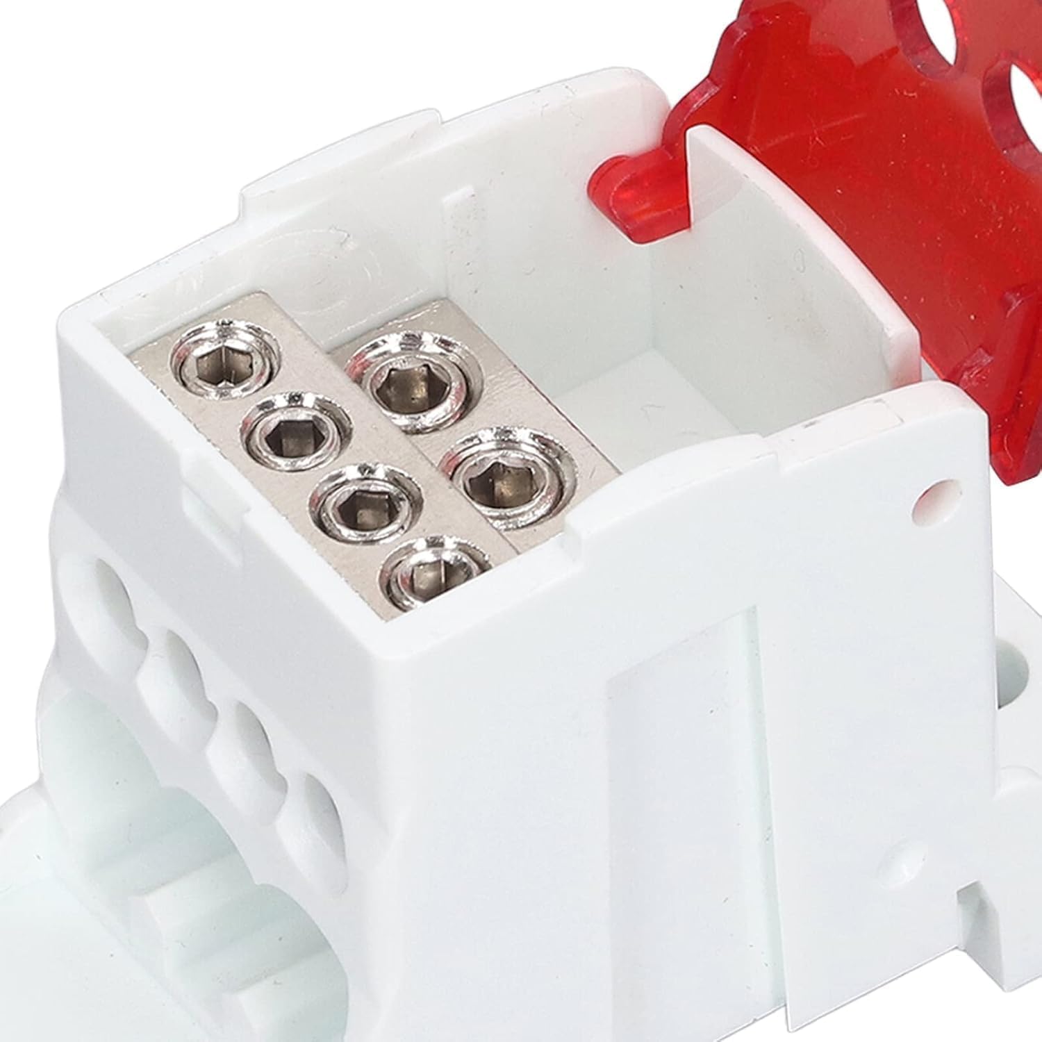 Morsettiera Distribuzione, UKK 690V, morsettiera elettrica, Scatola di Distribuzione Morsettiera su Guida DIN Scatola di Giunzione di Alimentazione Universale (10, Rosso+Verde, 80A)