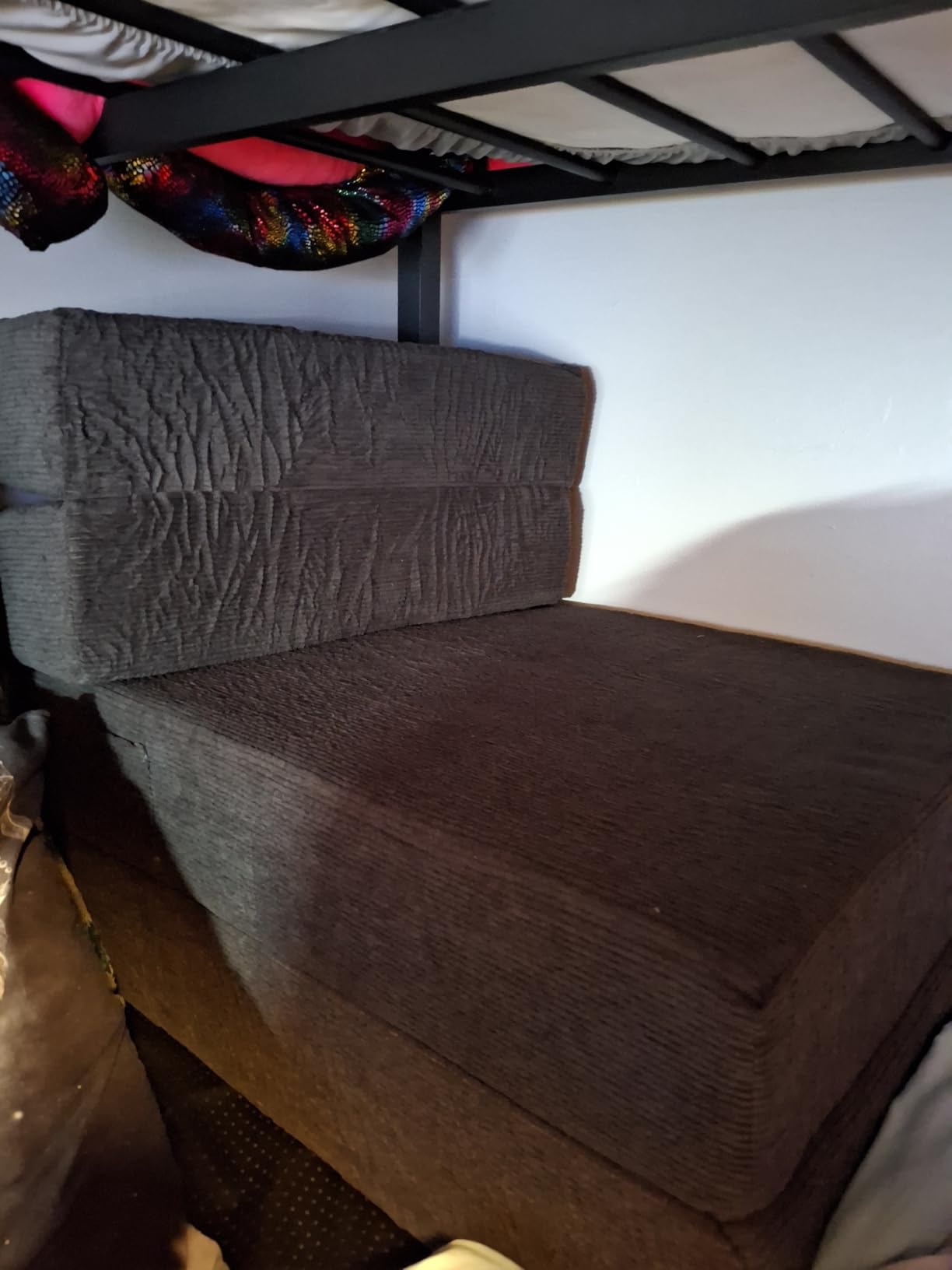 4-in-1 Folding Sofa Bed – Memory Foam Sleeper Chair, Black Grey photo review