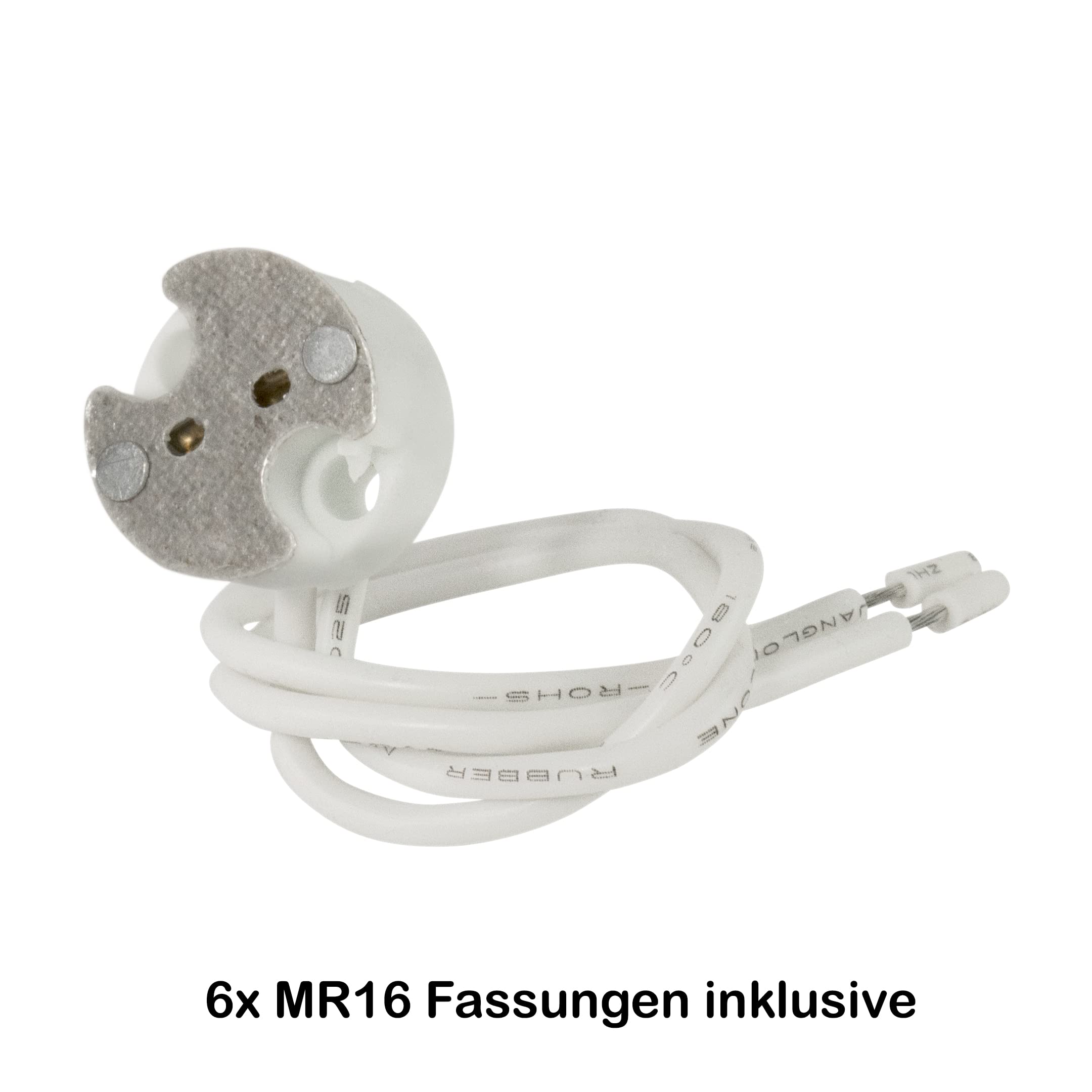 JungesLicht 6er Set 12Volt Bad Einbaustrahler IP65 Farbe: Edelstahl gebürstet DC 12V 4Watt LED Leuchtmittel 410Lumen warmweiss MR16 Fassungen und LED Trafo