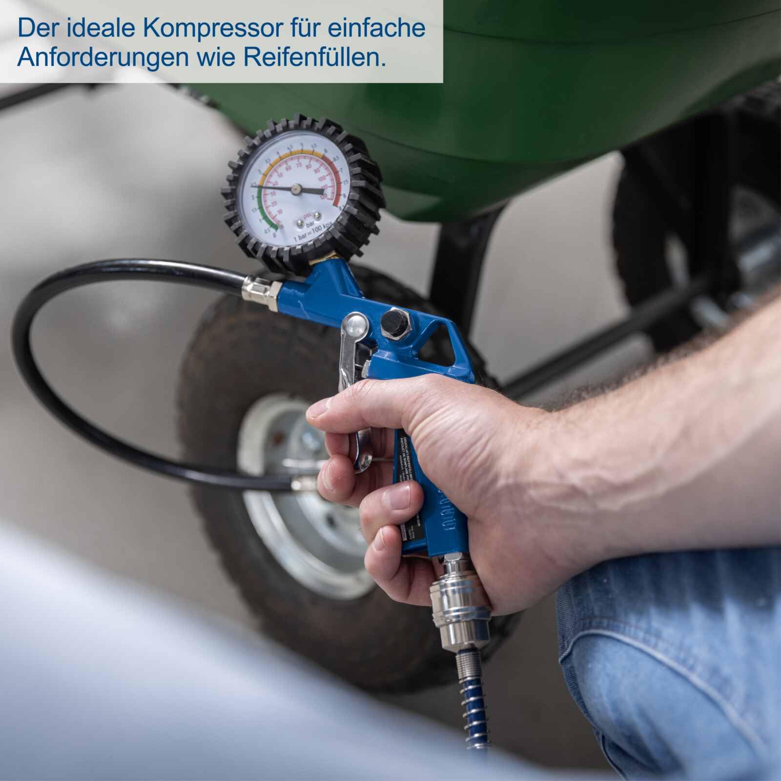 Scheppach Ultra Silent Kompressor HC26Si | 24L Kessel | 1100W Leistung | 8bar Druck | 66 dB(A) leise | Ansaugleistung 162L/min | ölfrei & wartungsarm | Leisekompressor Doppelzylinder Flüsterkompressor