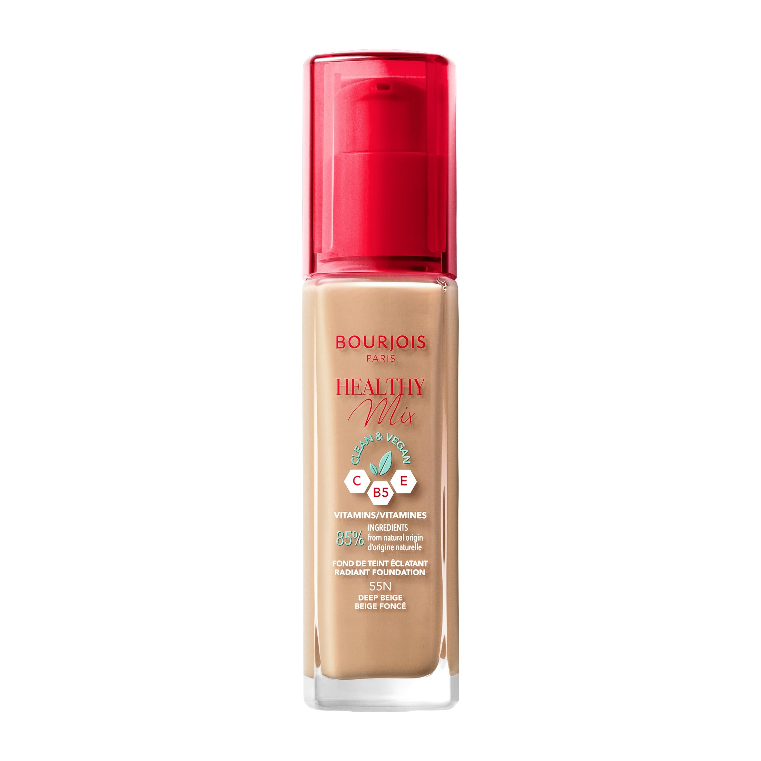 Bourjois Fondotinta Healthy Mix Clean, 55N Deep Beige, 30 ml