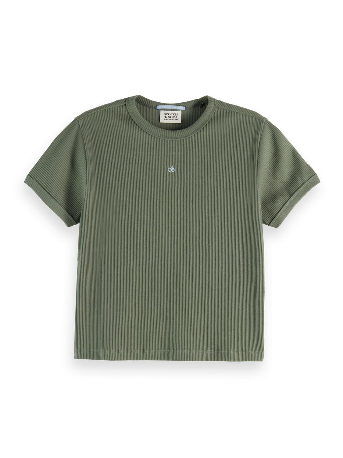 Scotch & Soda Womens Baby Rib T-Shirt, Thyme U360, L UK