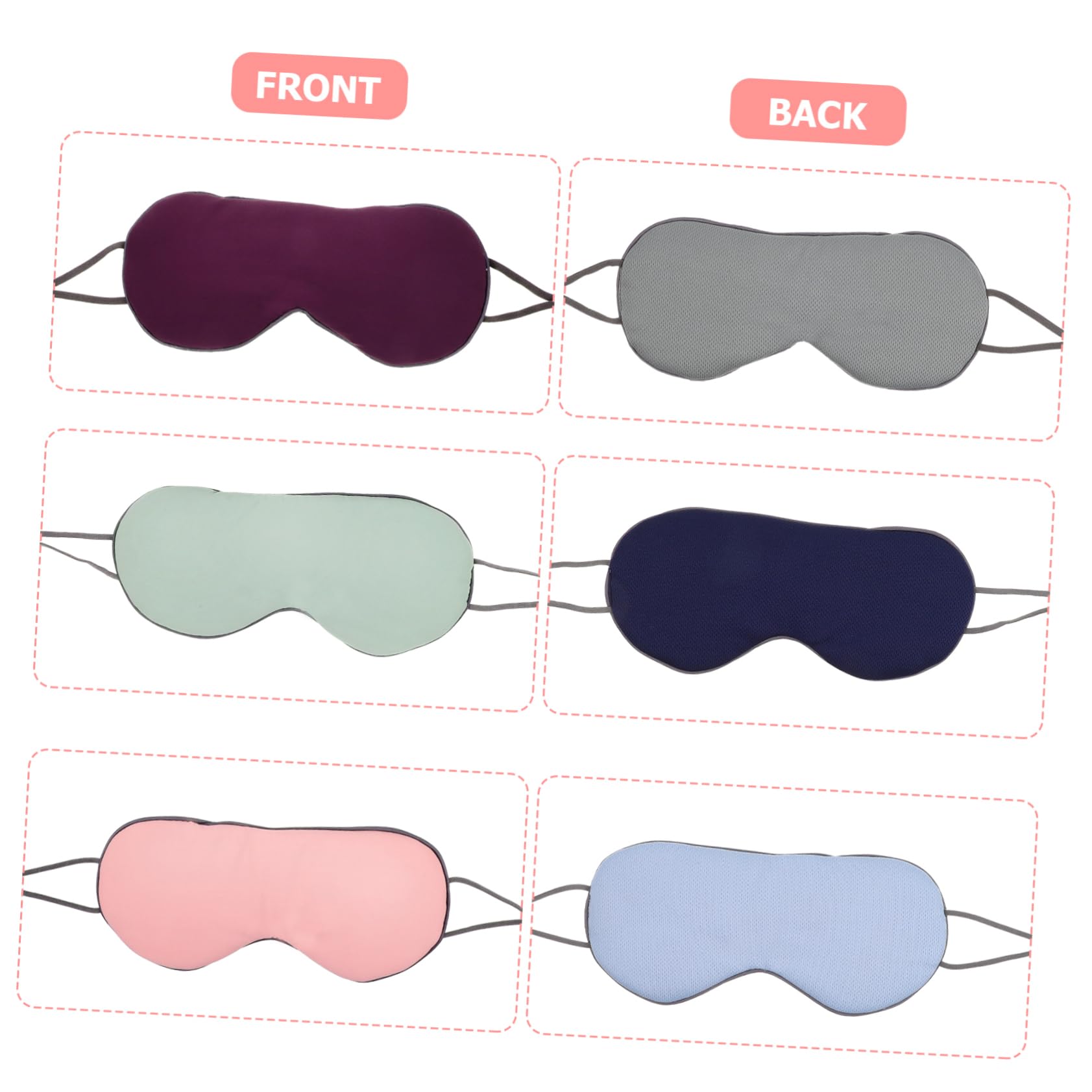 CALLARON 5 Set Maschera Per Occhi Regolabile Copertura Traspirante Per Design Pratico E Adatta Per Uomini E Donne 3 Pezzi*5