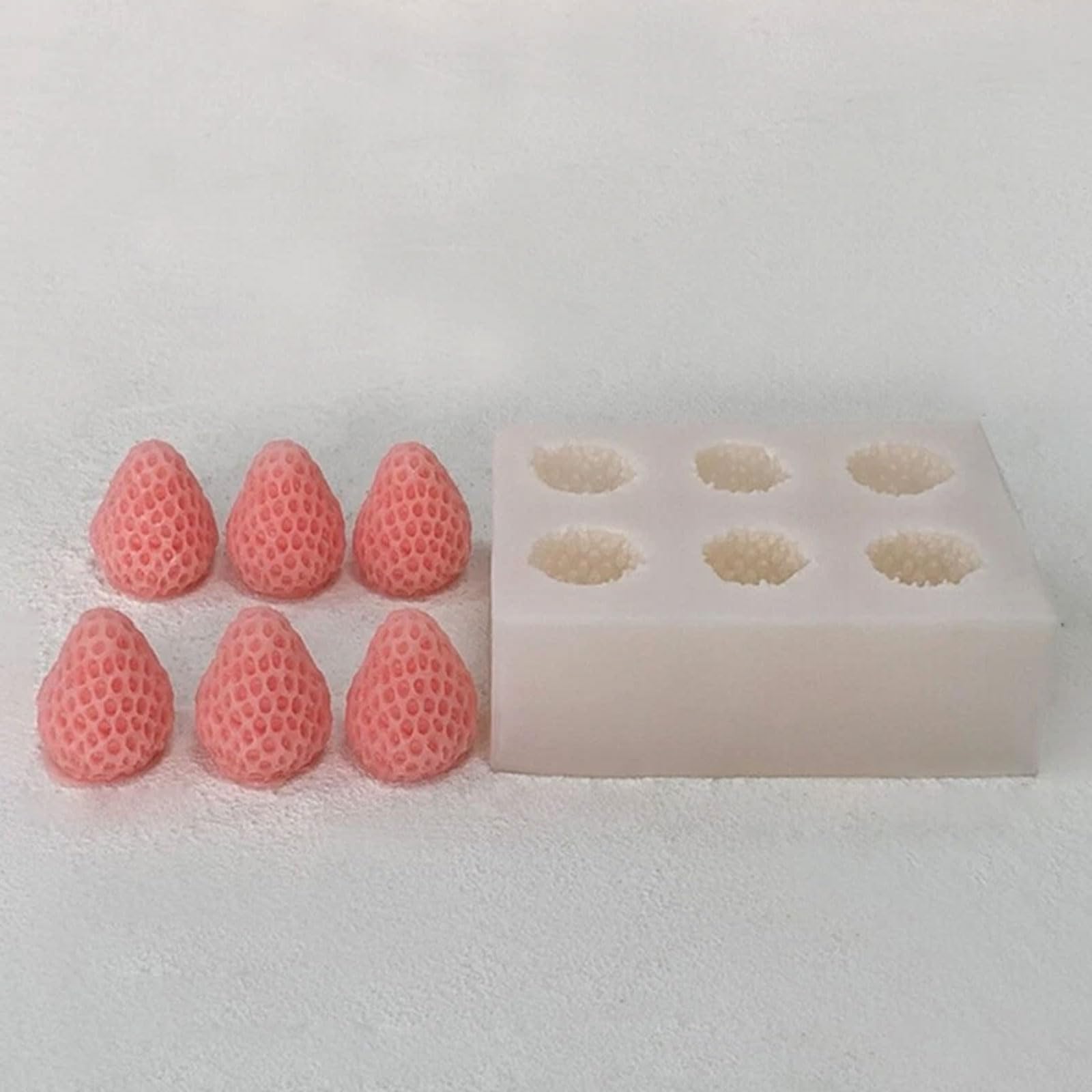 Strumento cottura in silicone realistico Design a fragola per gelato cioccolato Stampo per candele in silicone semplice manutenzione