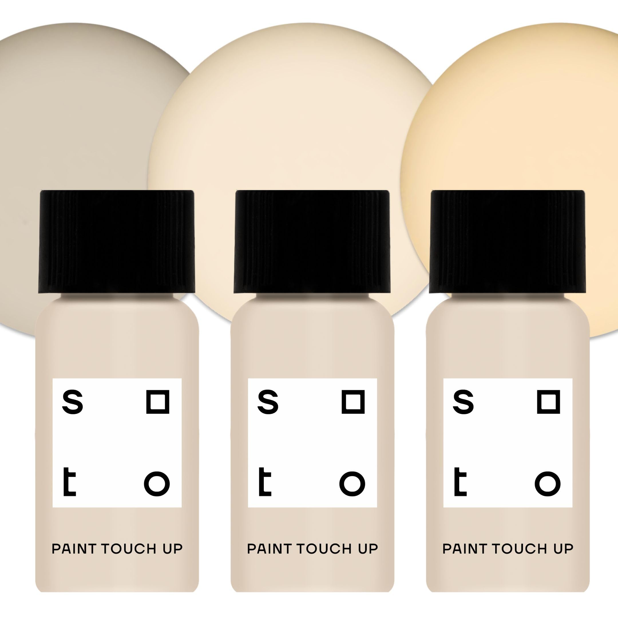 soto Paint Touch Up, Set of 3, 10 mL Multi-Surface, Matte Finish (Beiges) - Beige Scratch Repair for Furniture, Walls, Cabinets, Trim, Doors, Indoor/