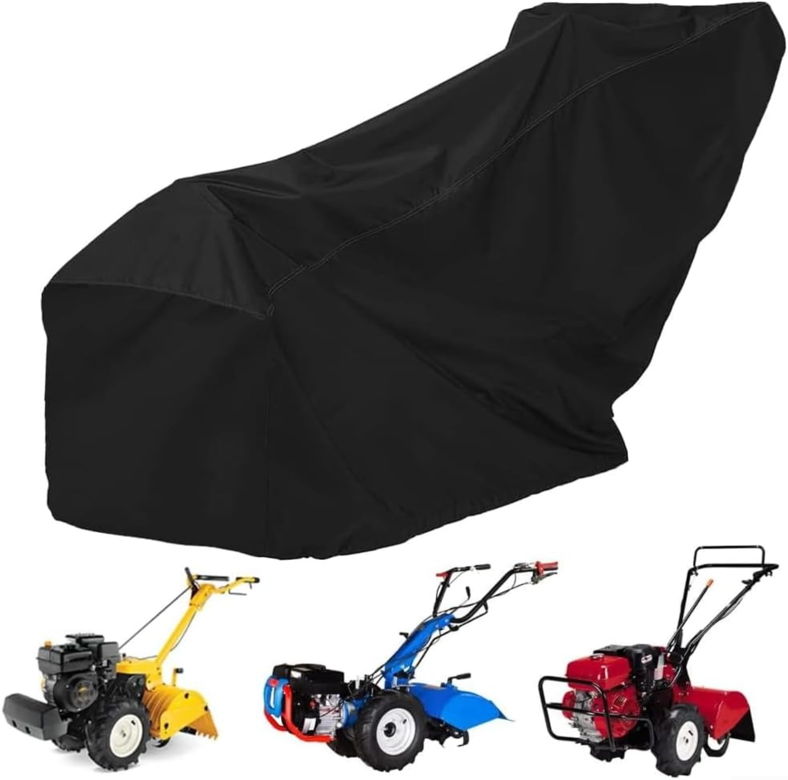 Cubierta para motoazada, cubierta para cortadora de jardín, tela Oxford 420D, resistente a los rayos UV, impermeable, a prueba de polvo, cubierta universal para motoazada con funda protectora negra
