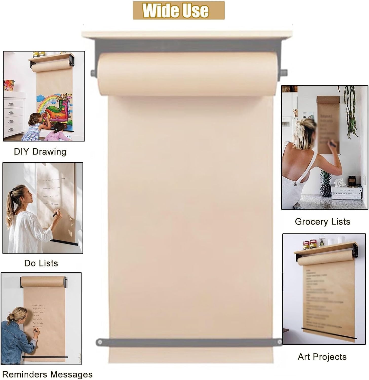 Distributeur De Rouleaux De Papier Kraft De 45 Cm À 66 Cm De Large avec Support Chevalet Et Étagère Supérieure. Largeur du Papier : 45 Cm.