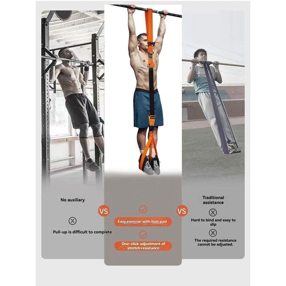 Fasce Elastiche Trazioni 3 Livelli Regolabile Supporto Barra | Adjustable , Padded Foot Loops, Steel Buckles, Natural Rubber, , Gym, Pull-Up Assistance, Calisthenics