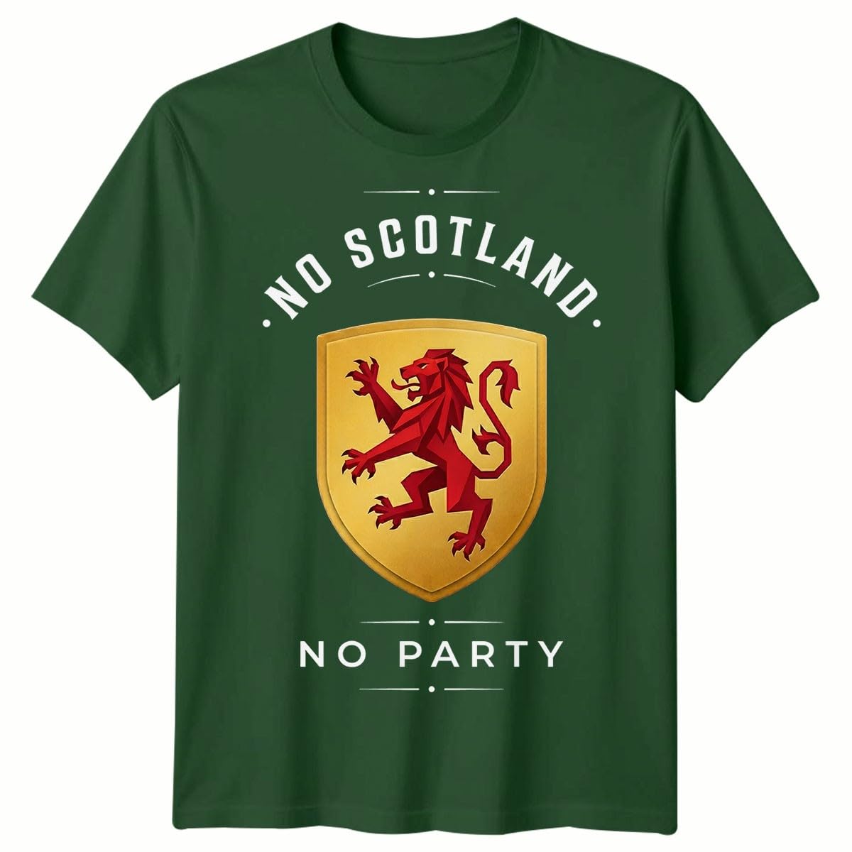 D&T No Scotland No Party Football Unisex T Shirt Scotland Fan Mens Womens Graphic Tee 9-11 Years Bottle Green
