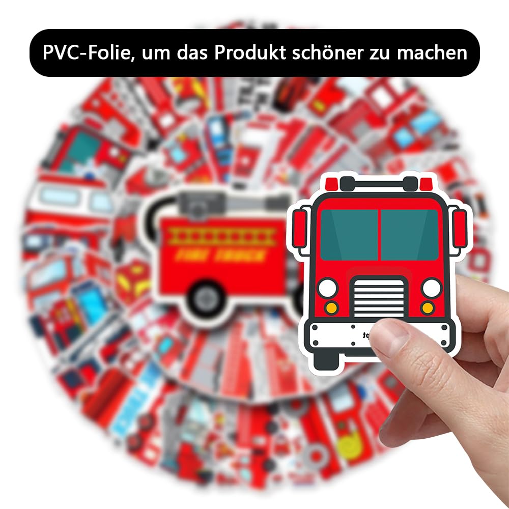 ZMDMAH Lot De 4 Feuilles Autocollants 3D Pompiers Pour Enfants - Autocollants Puffy Récompense - Idéal Anniversaire