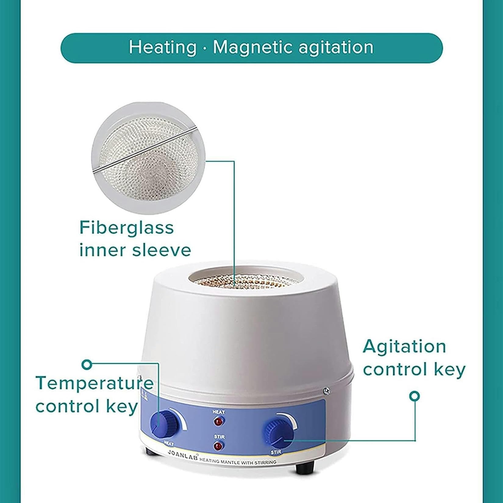 Manta Calefactora para Agitador Magnético, 100 Ml/250 Ml/500 Ml/1000 Ml/2000 Ml, 100-2400 W, para Laboratorio, 250 Ml