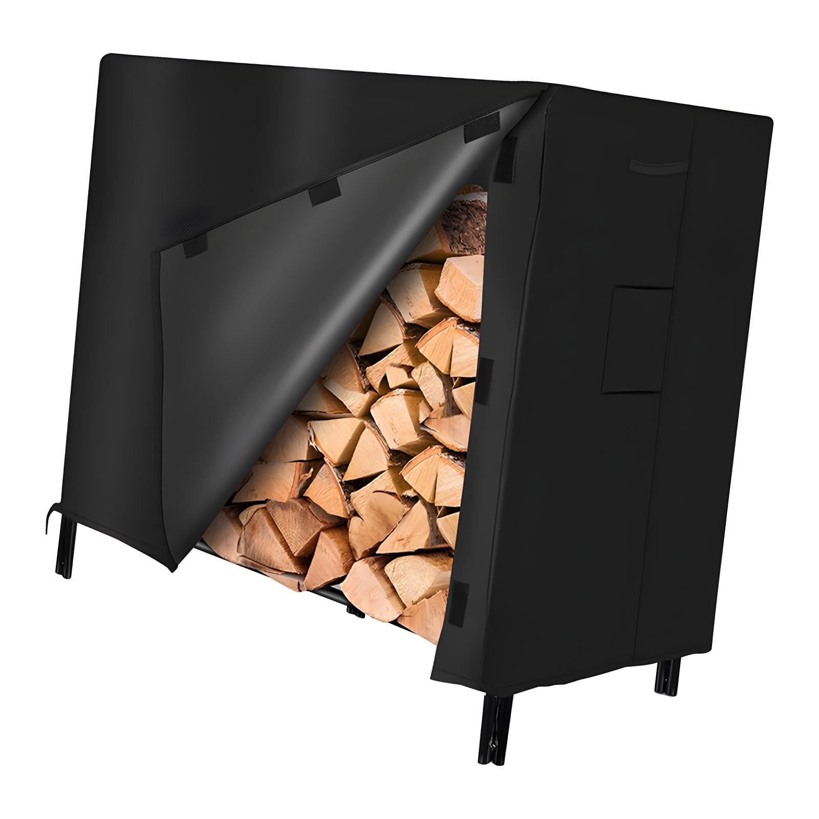 Kaeltsyn Weather Waterproof Resistant Firewood Rack Cover Constructed From Heavy Duty 420D Oxford Fabric for Outdoor Camping Patio and Garden Protections Patio Cover