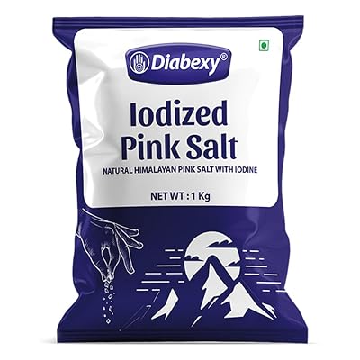 Diabexy Iodized Himalayan Pink Salt - 1 kg | Nutrients and Minerals | No Additives | Unrefined