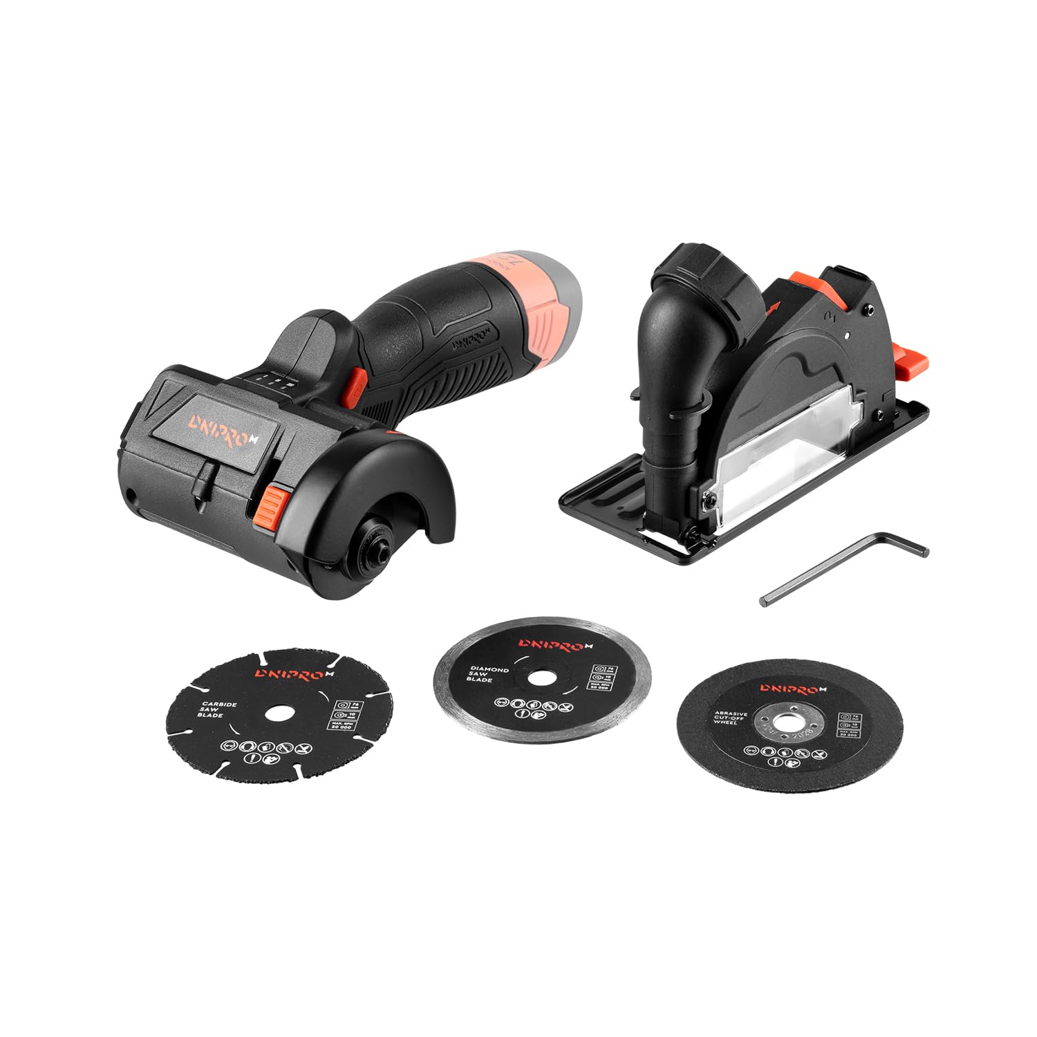 Mini Amoladora 12V CT-12BC - Cortadora Inalámbrica Motor Brushless Sin Escobillas - Disco de 76 mm, 20000 RPM, para Metal, Madera y Plástico Profesional - Sin Batería ni Cargador - Por Dnipro-M