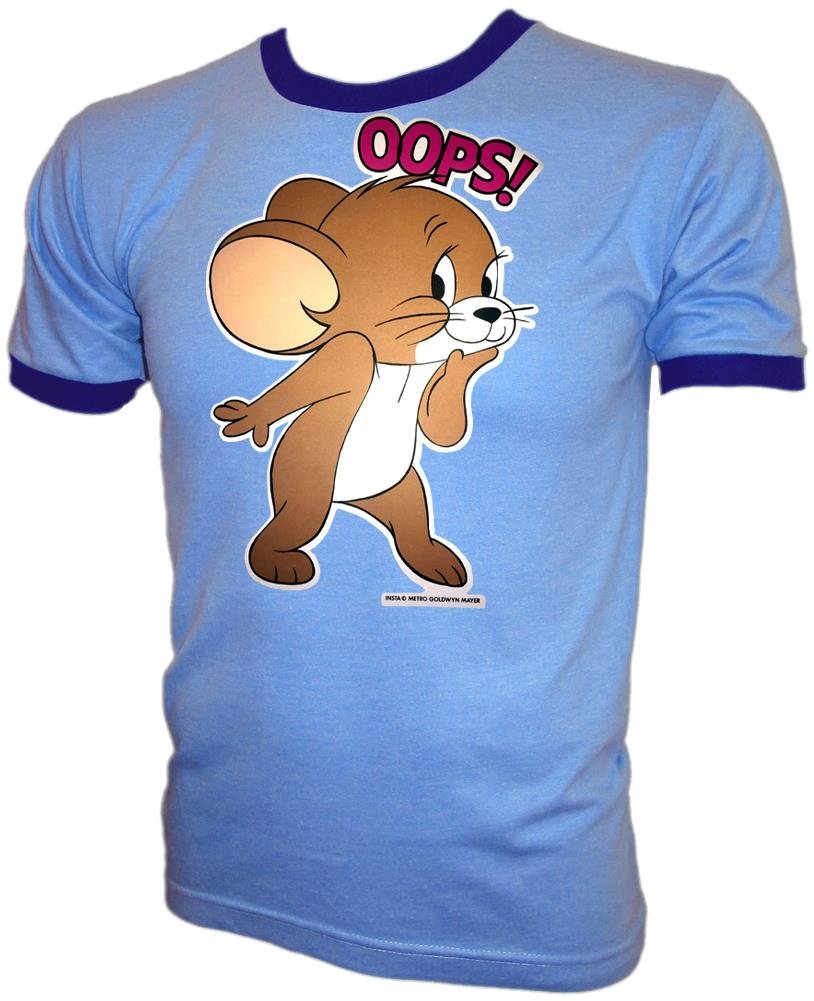 Vintage 1973 MGM Tom and Jerry Orig Licensed Jerry Mouse Classic Cartoon Ringer T-Shirt
