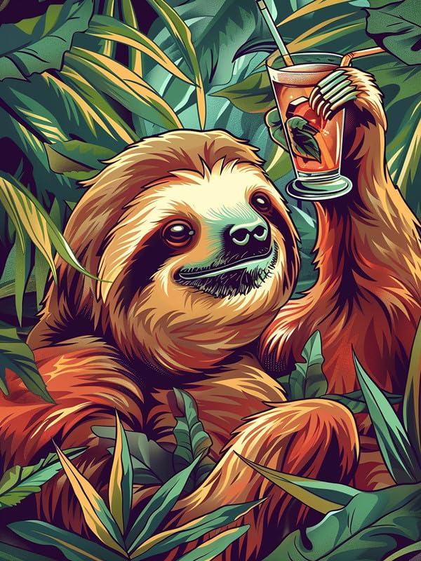 Bimkole DIY 5D Diamond Painting Kits Zubehör Faultier, Tierblätter...