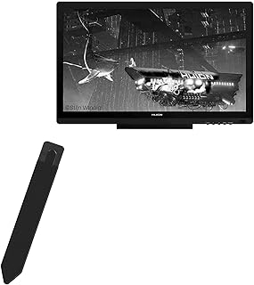 BoxWave Stylus Pouch Compatible with Huion Kamvas 20 - Stylus PortaPouch, Stylus Holder Carrier Portable Self-Adhesive for Huion Kamvas 20 - Jet Black