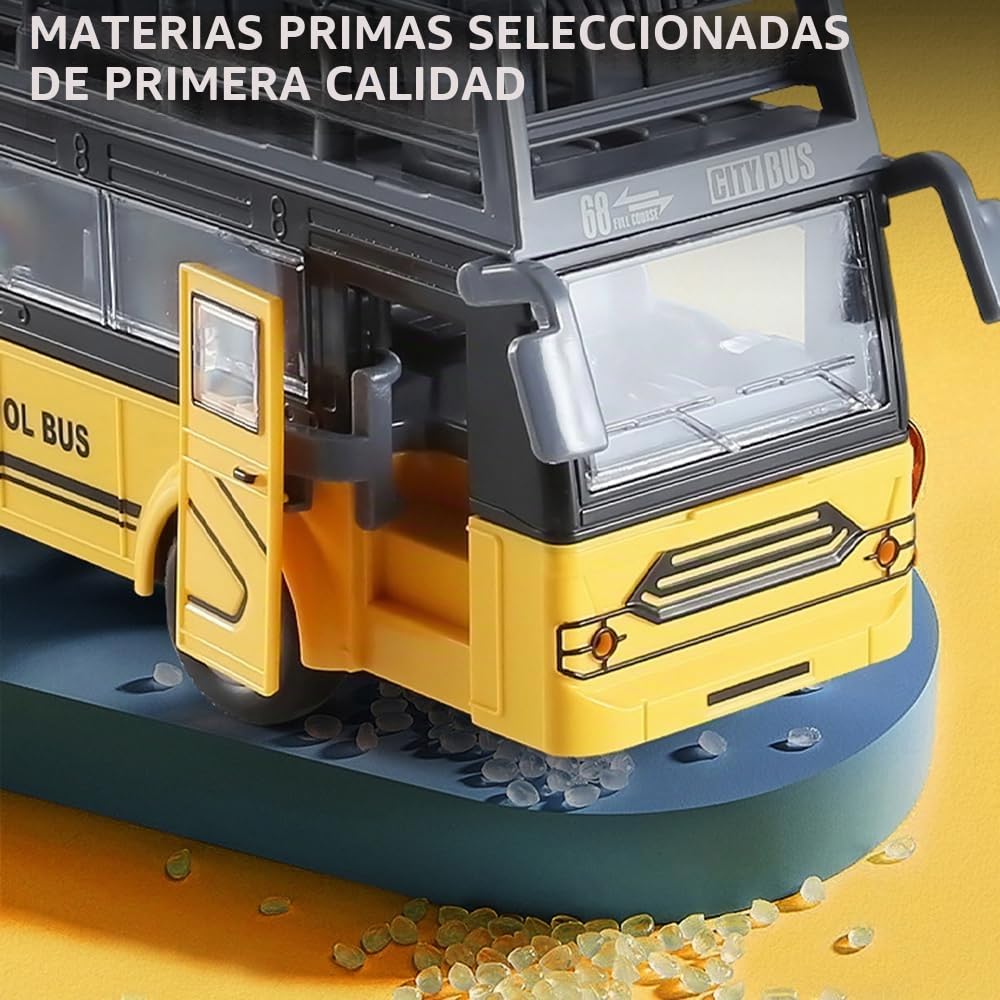 Autobús de control remoto, autobús RC 1/30 4CH con música ligera, puerta apertura, autobús juguete de interacción padre-hijo
